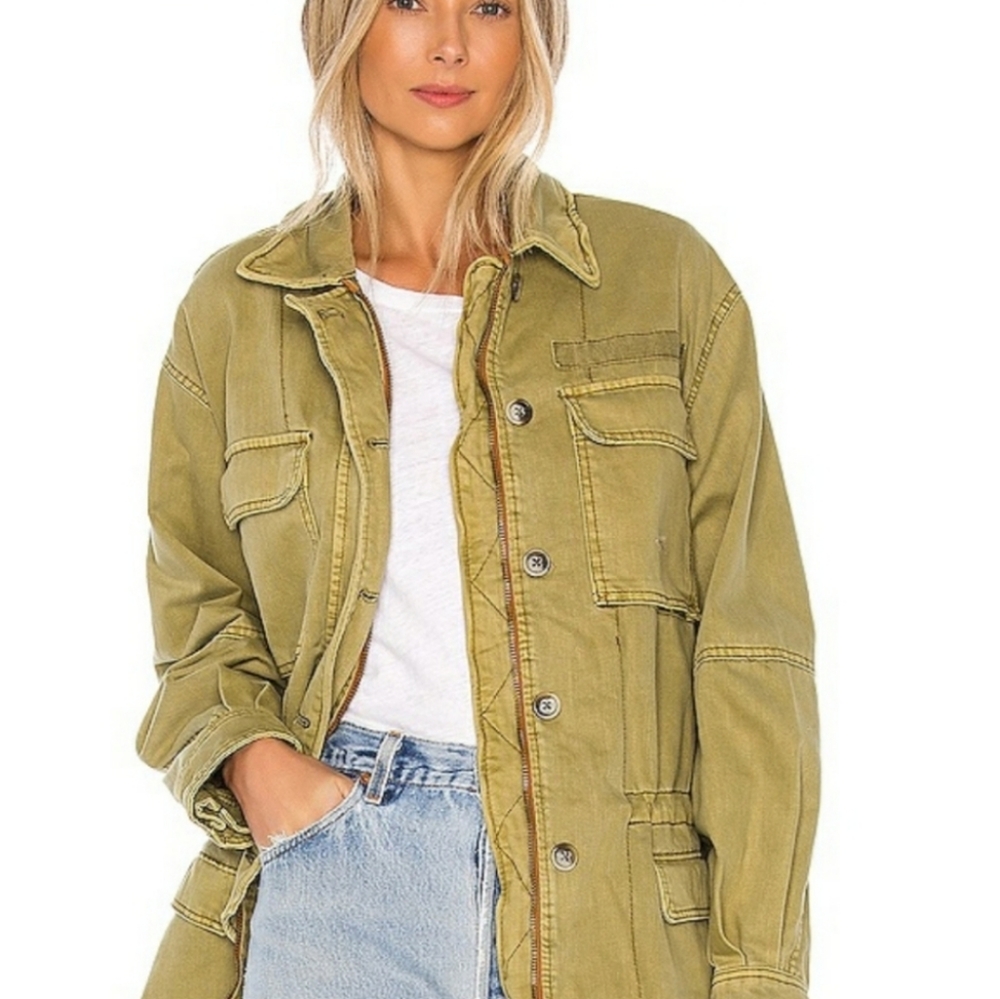 Free People Women's Army Military Jacket Sz,M - Picture 1 of 12